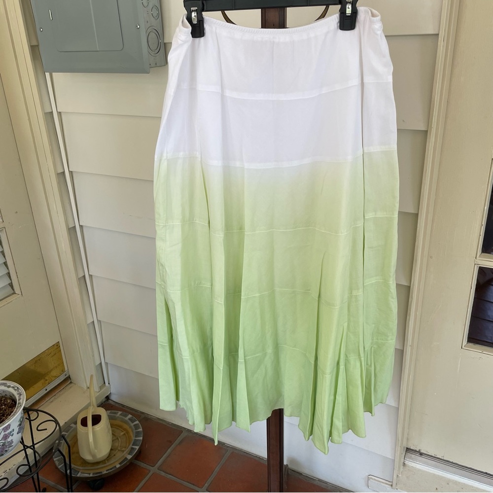 Ruby Rd. - White to Green Gradient Skirt